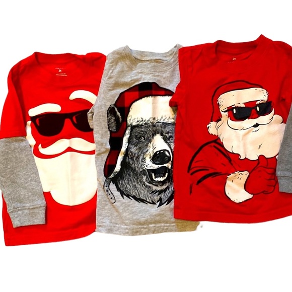 Carter's Other - Carter’s Toddler Boy Bundle Holiday themed Winter Long Sleeve Shirts Size 2T